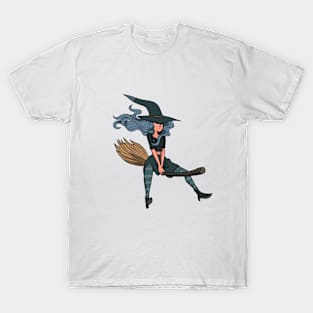 the witch on the broom T-Shirt